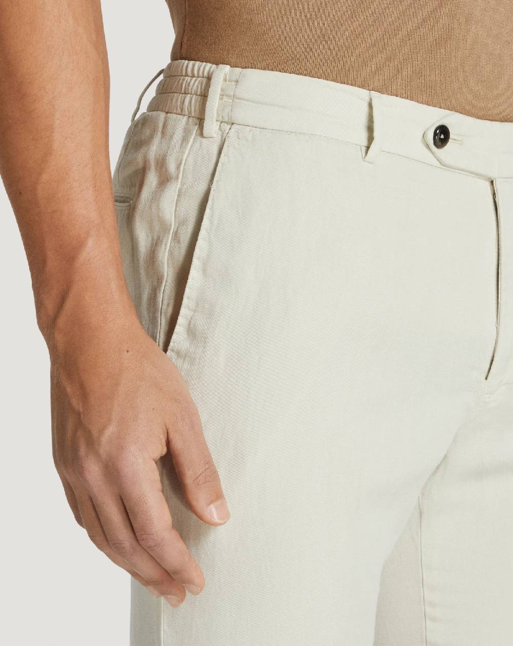 Pt Torino Pantaloni Slim in cotone e lino batavia Hotsell