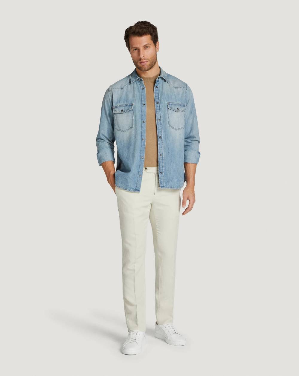 Pt Torino Pantaloni Slim in cotone e lino batavia Hotsell
