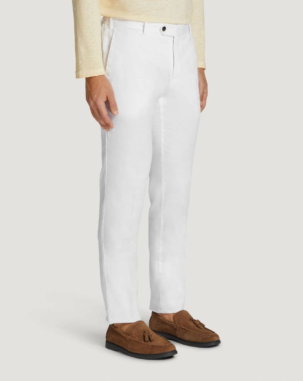 Pt Torino Pantaloni Slim in lino stretch délavé Sottocosto