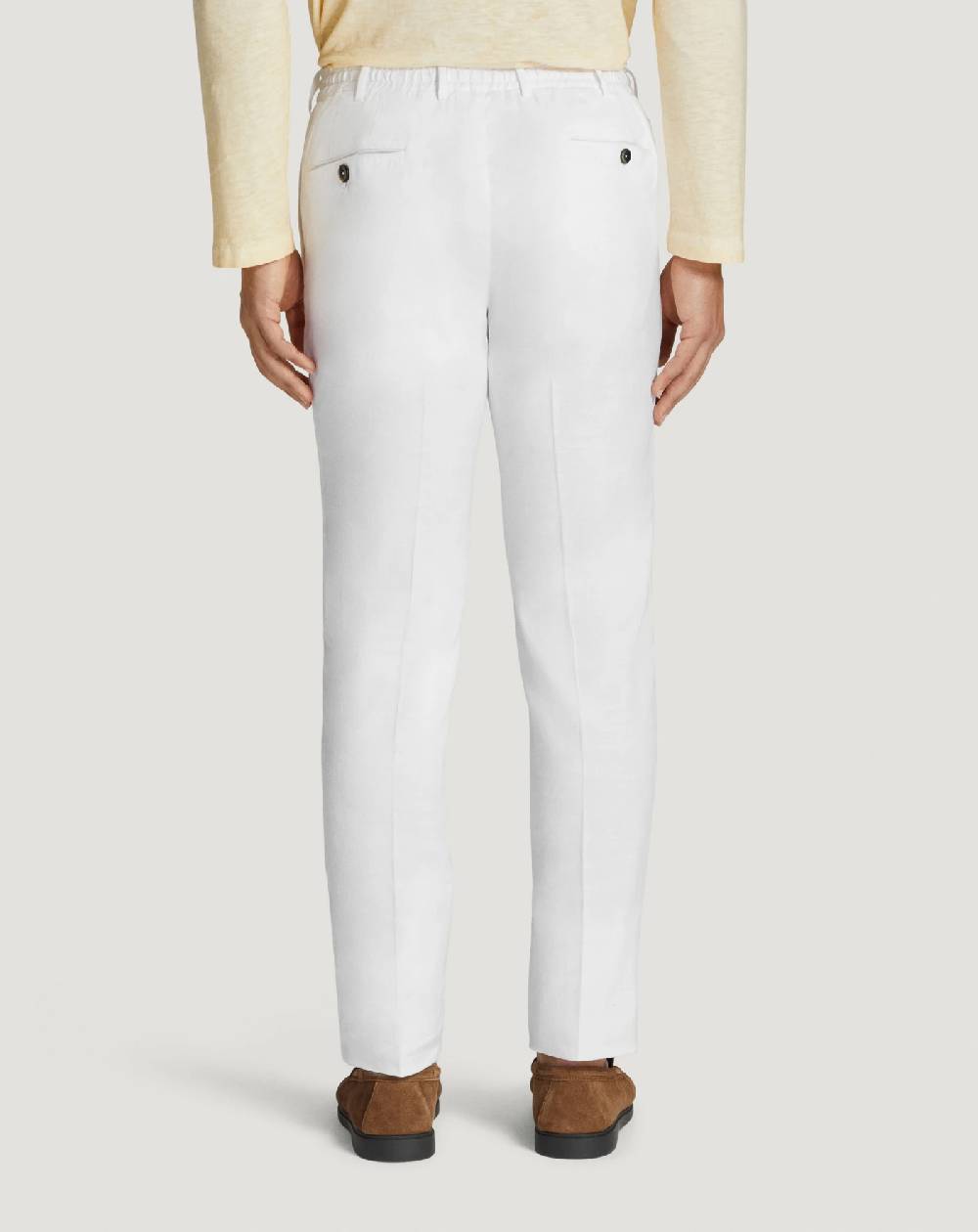 Pt Torino Pantaloni Slim in lino stretch délavé Sottocosto