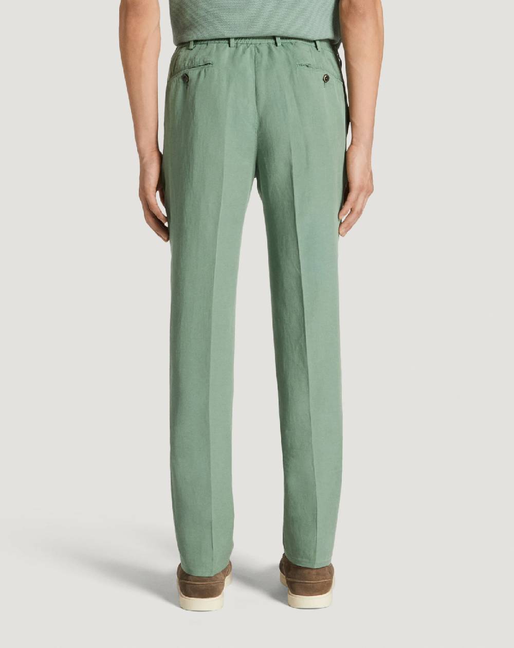 Pt Torino Pantaloni Slim in cotone e lino batavia Sconto
