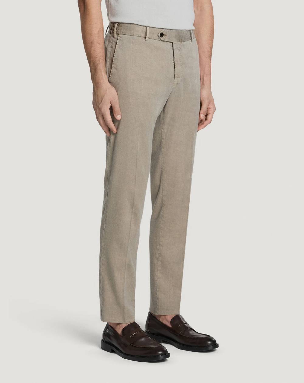 Pt Torino Pantaloni Slim in lino stretch délavé Saldi