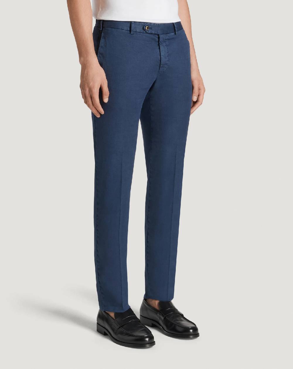 Pt Torino Pantaloni Slim in lino stretch délavé Hotsell