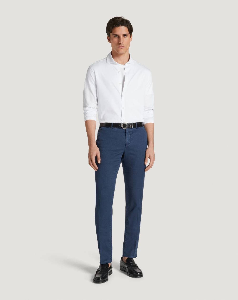 Pt Torino Pantaloni Slim in lino stretch délavé Hotsell