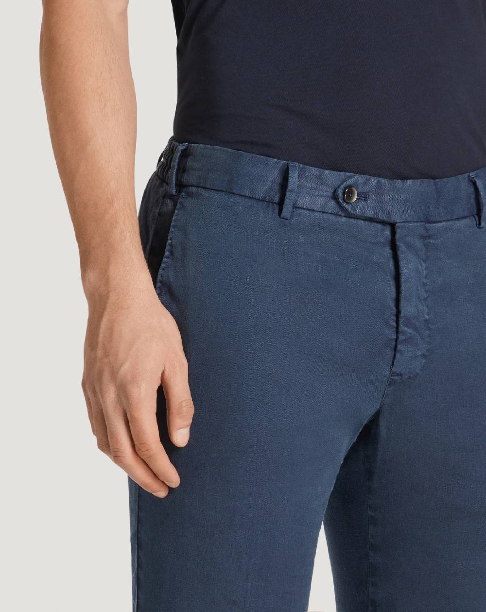Pt Torino Pantaloni Slim in lino stretch délavé Negozio
