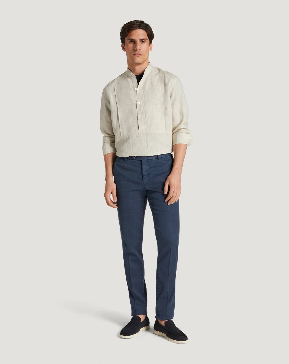Pt Torino Pantaloni Slim in lino stretch délavé Negozio