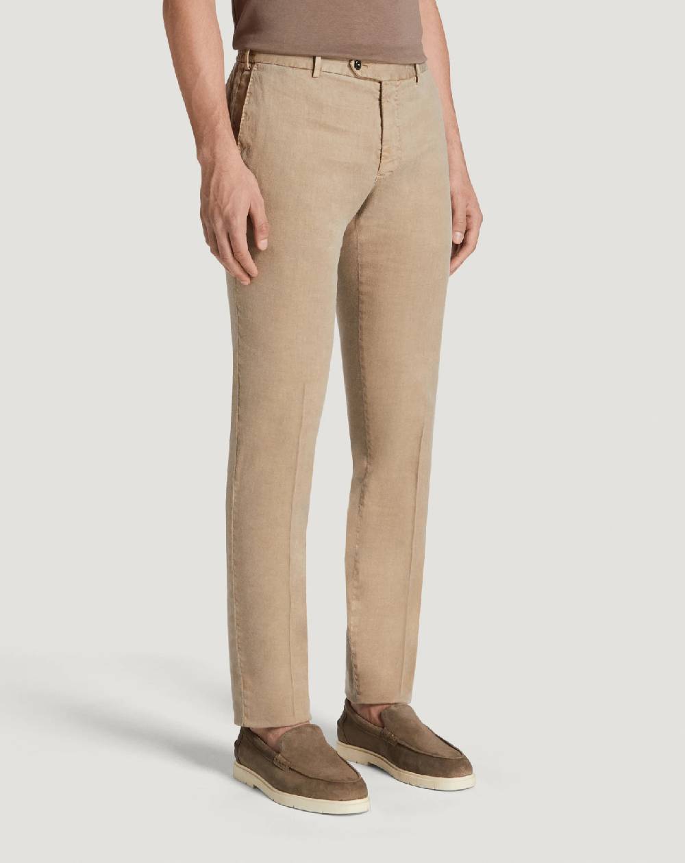 Pt Torino Pantaloni Slim in lino stretch délavé Nuova
