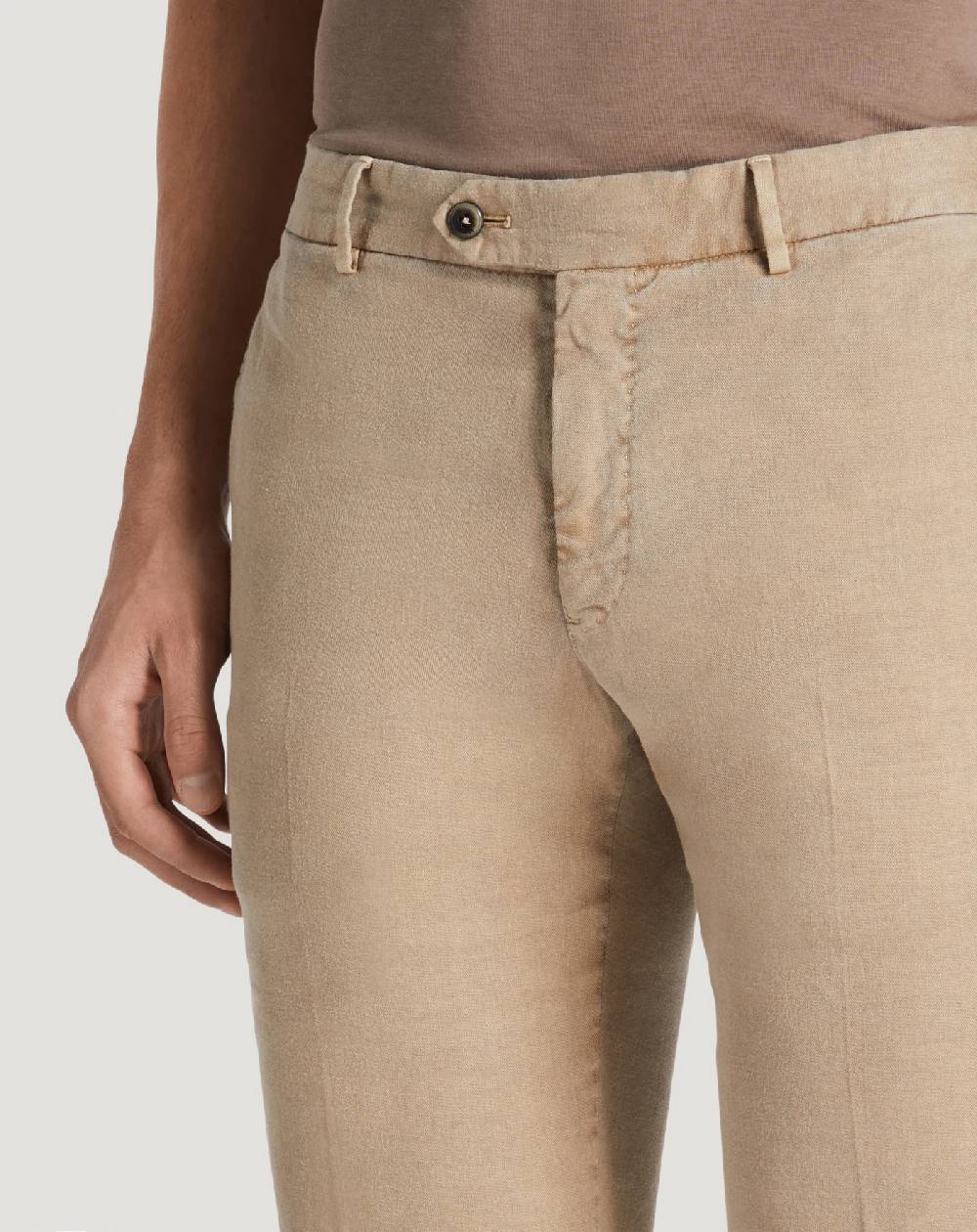 Pt Torino Pantaloni Slim in lino stretch délavé Nuova