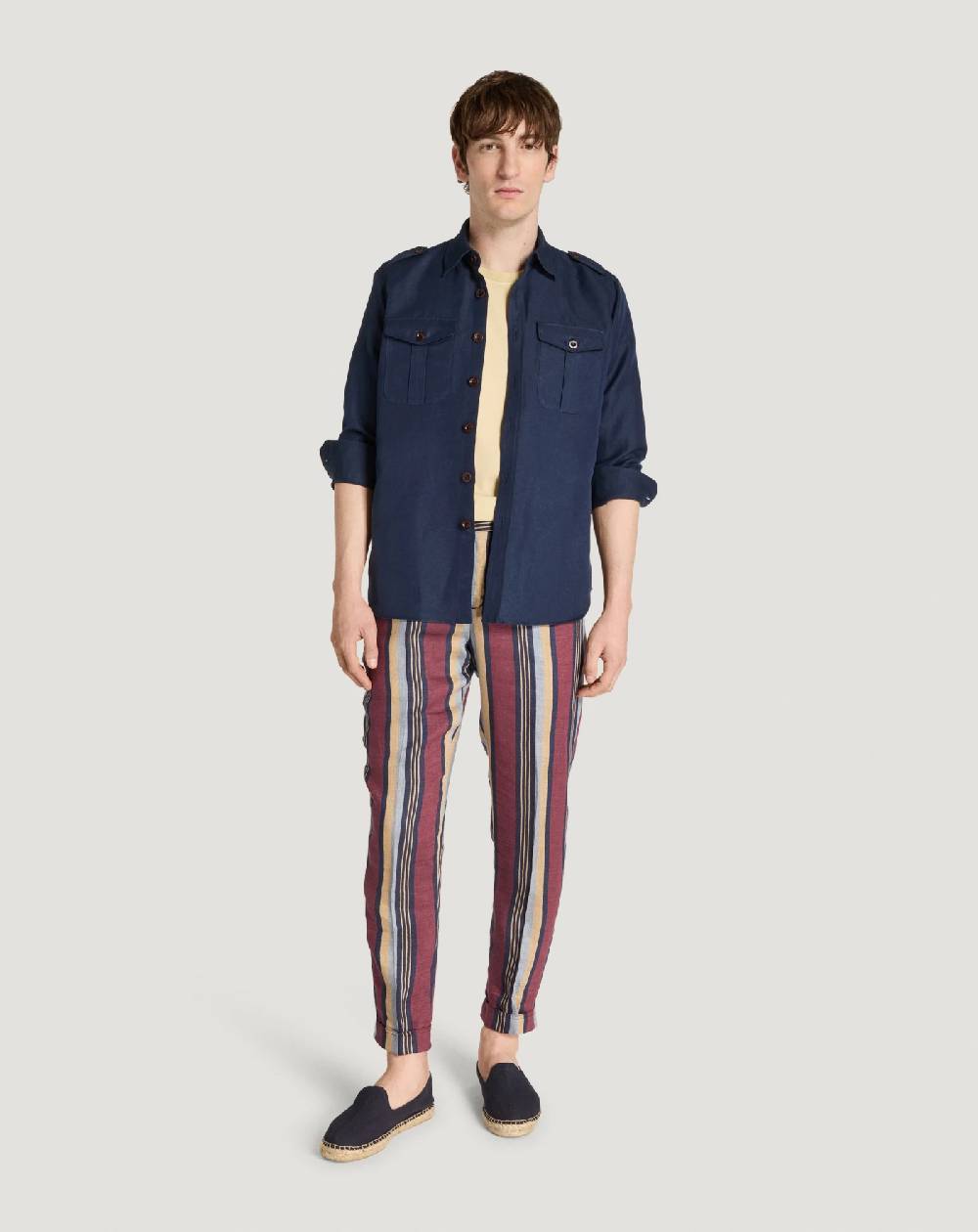 Pt Torino Pantaloni The Rebel in lino fluido Promozione