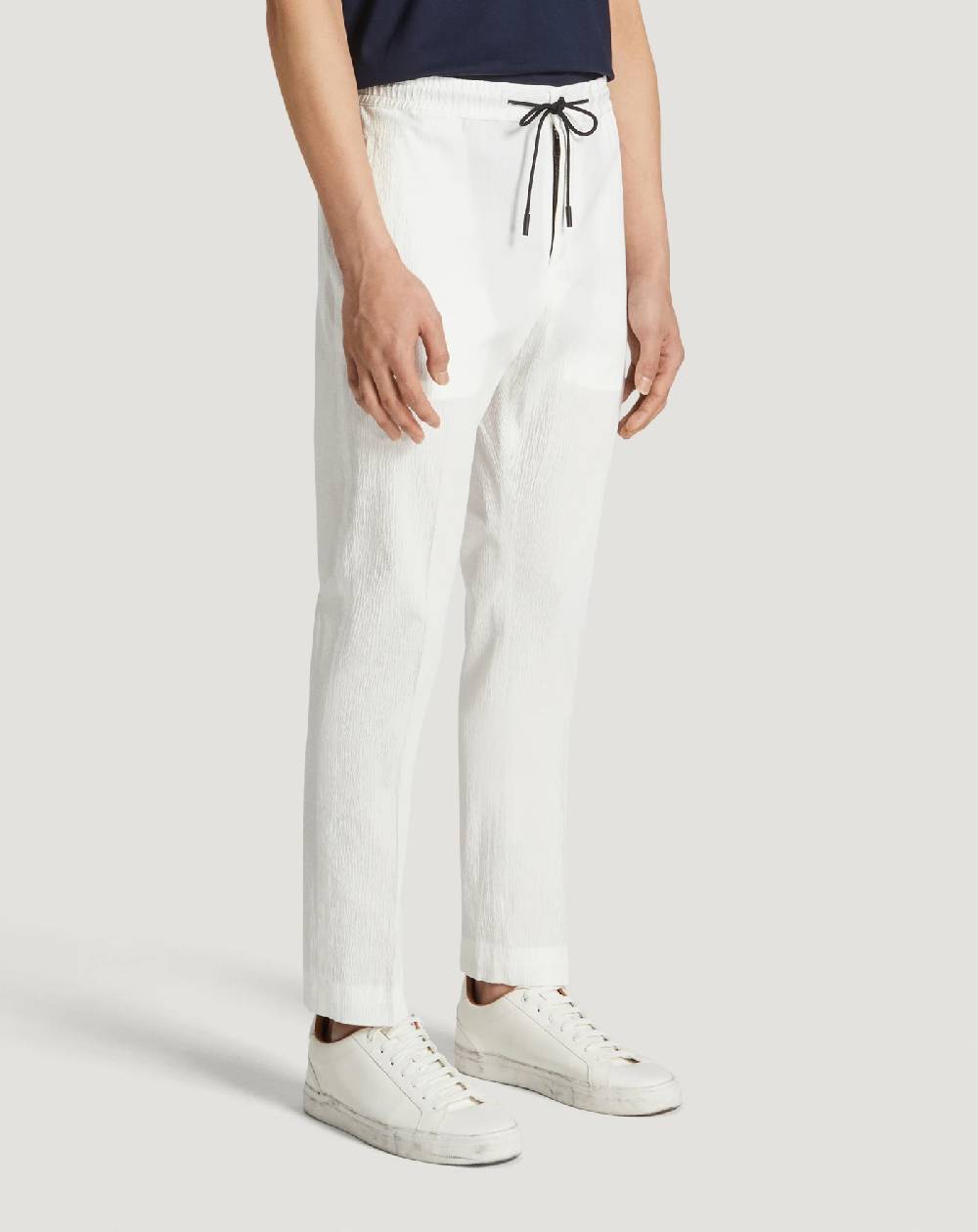 Pt Torino Pantaloni Omega in cotone seersucker Online