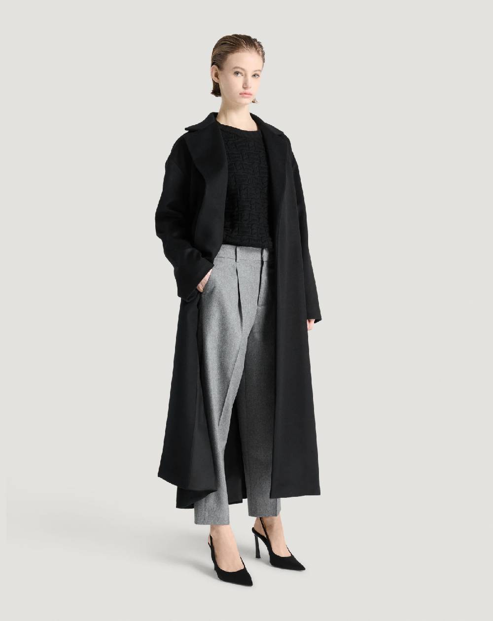 Pt Torino Cappotto in drap di lana e cachemire Moda