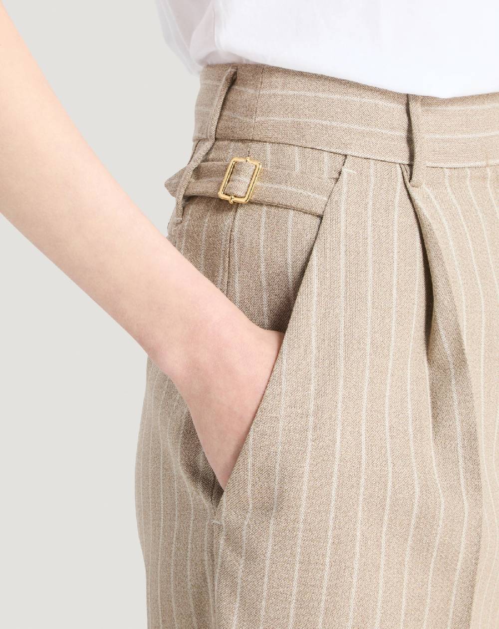 Pt Torino Pantaloni Isabel in lana mouliné In Linea
