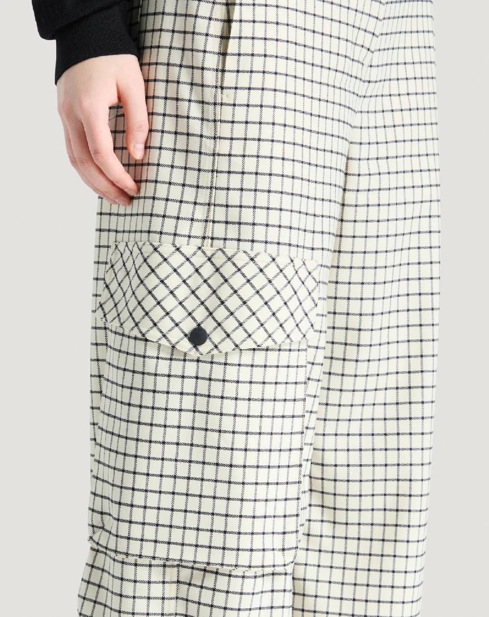 Pt Torino Pantaloni Giselle in lana stretch check Promozione
