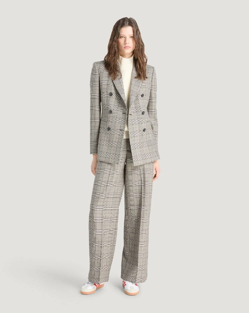 Pt Torino Pantaloni Lorenza in lana check Negozi Online