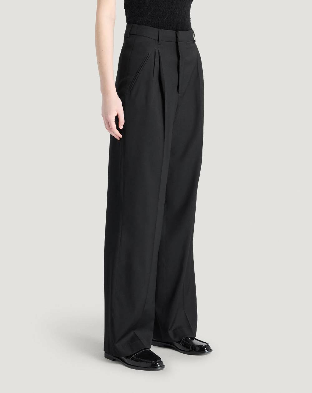 Pt Torino Pantaloni Vivian in twill di lana fluida Vendite Flash