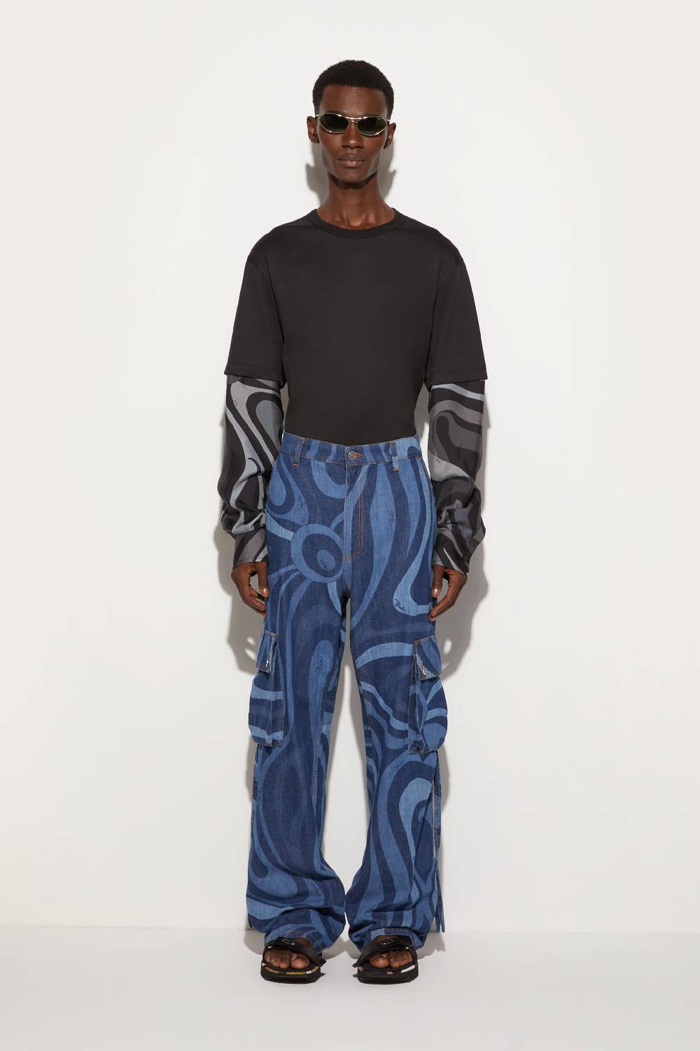 Pucci Jeans cargo con stampa Marmo Spedizione Gratuita