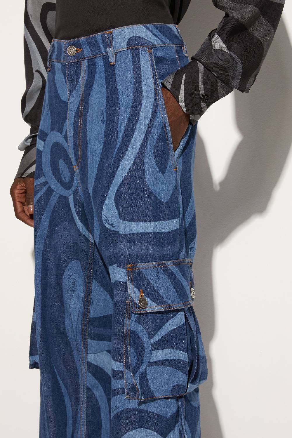 Pucci Jeans cargo con stampa Marmo Spedizione Gratuita