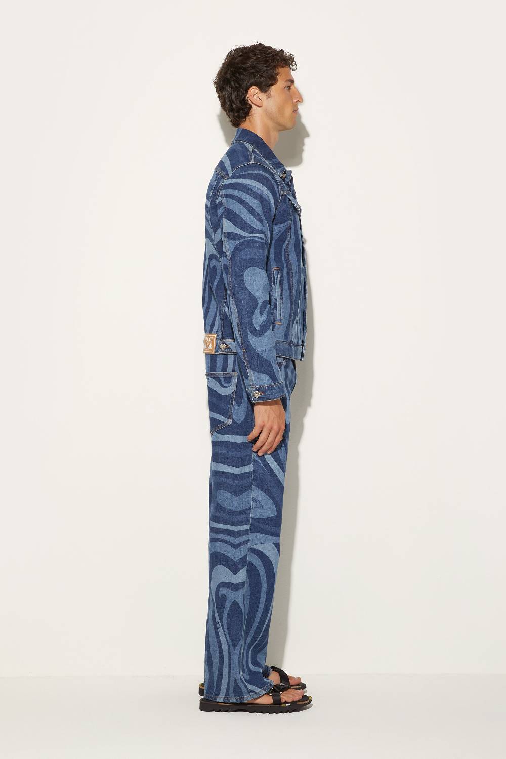 Pucci Giacca in denim con stampa Marmo Hotsell