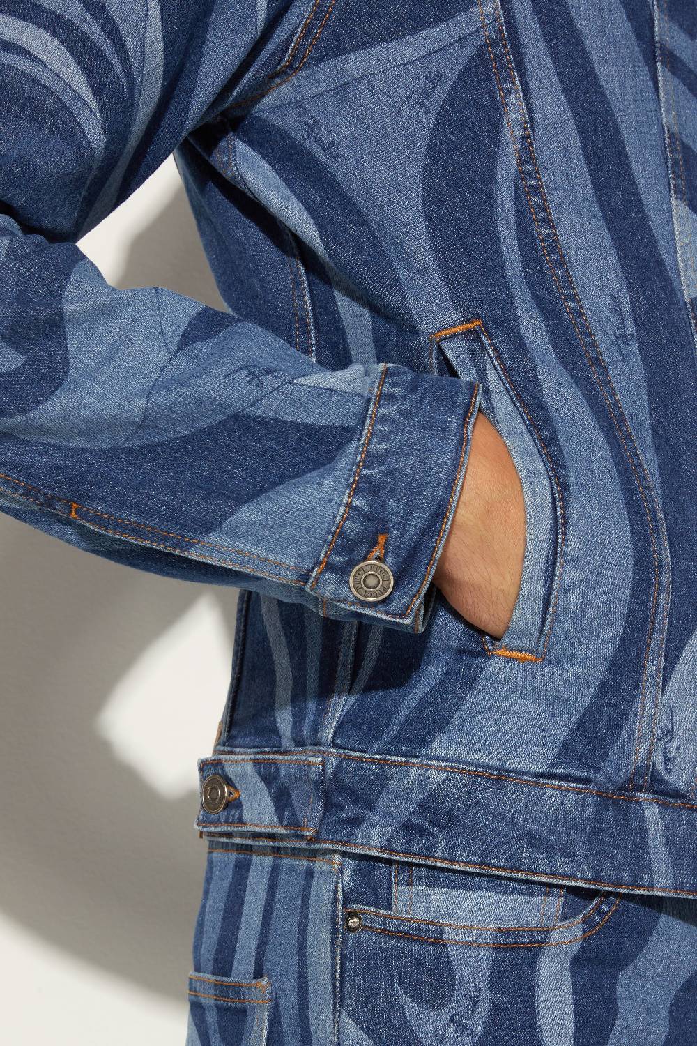 Pucci Giacca in denim con stampa Marmo Hotsell