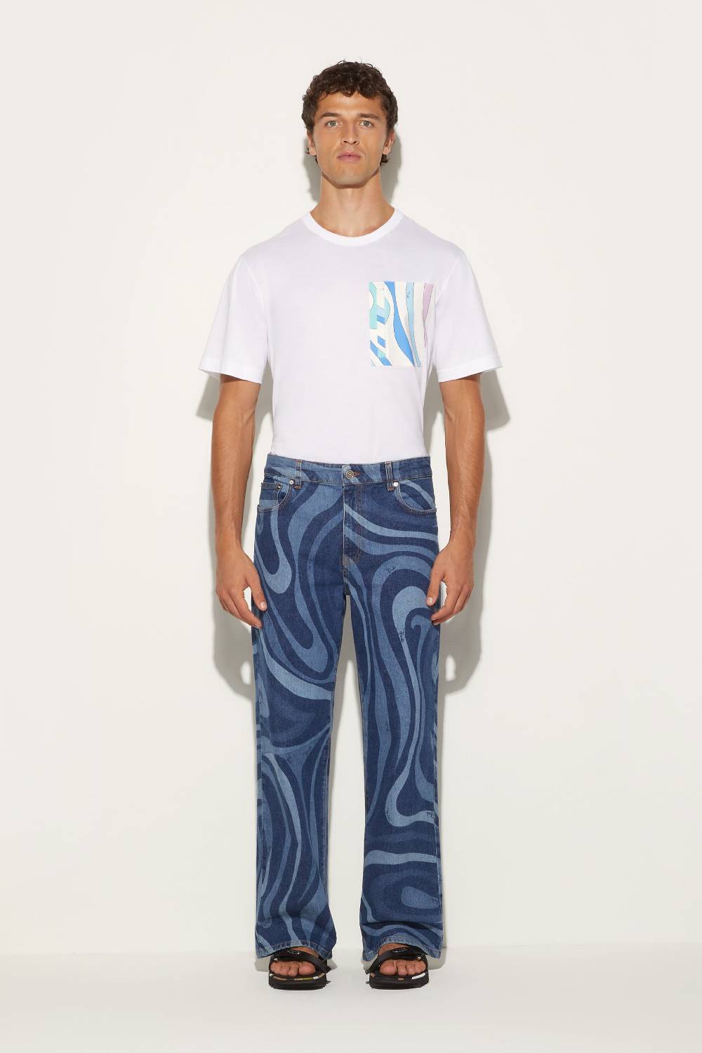 Pucci Jeans a gamba dritta con stampa Marmo Soddisfazione Garantita