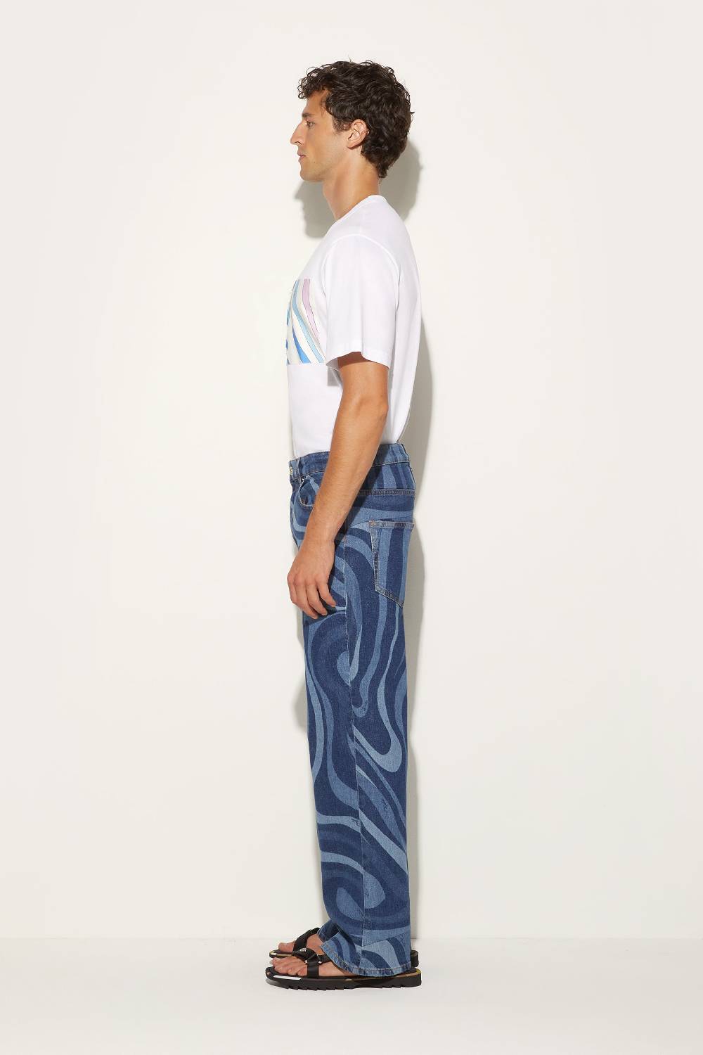 Pucci Jeans a gamba dritta con stampa Marmo Soddisfazione Garantita
