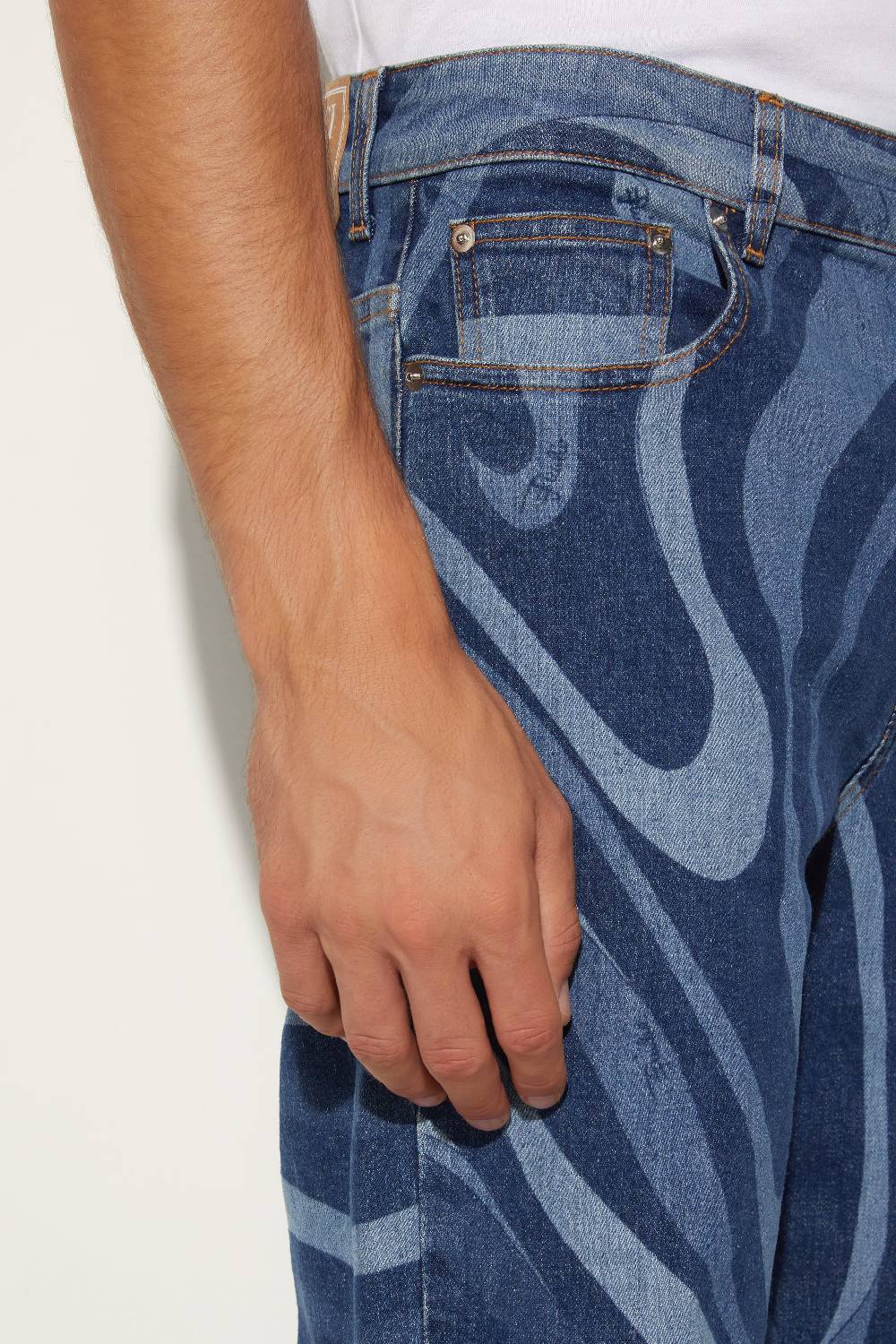 Pucci Jeans a gamba dritta con stampa Marmo Soddisfazione Garantita