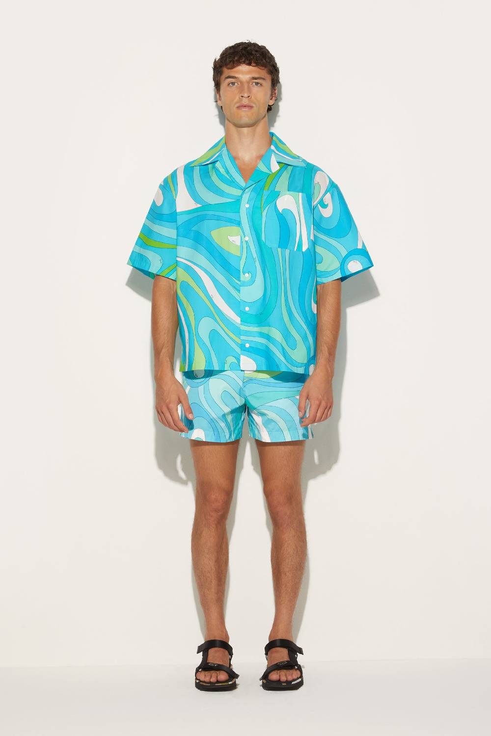 Pucci Camicia da bowling con stampa Marmo Promozione Limitata