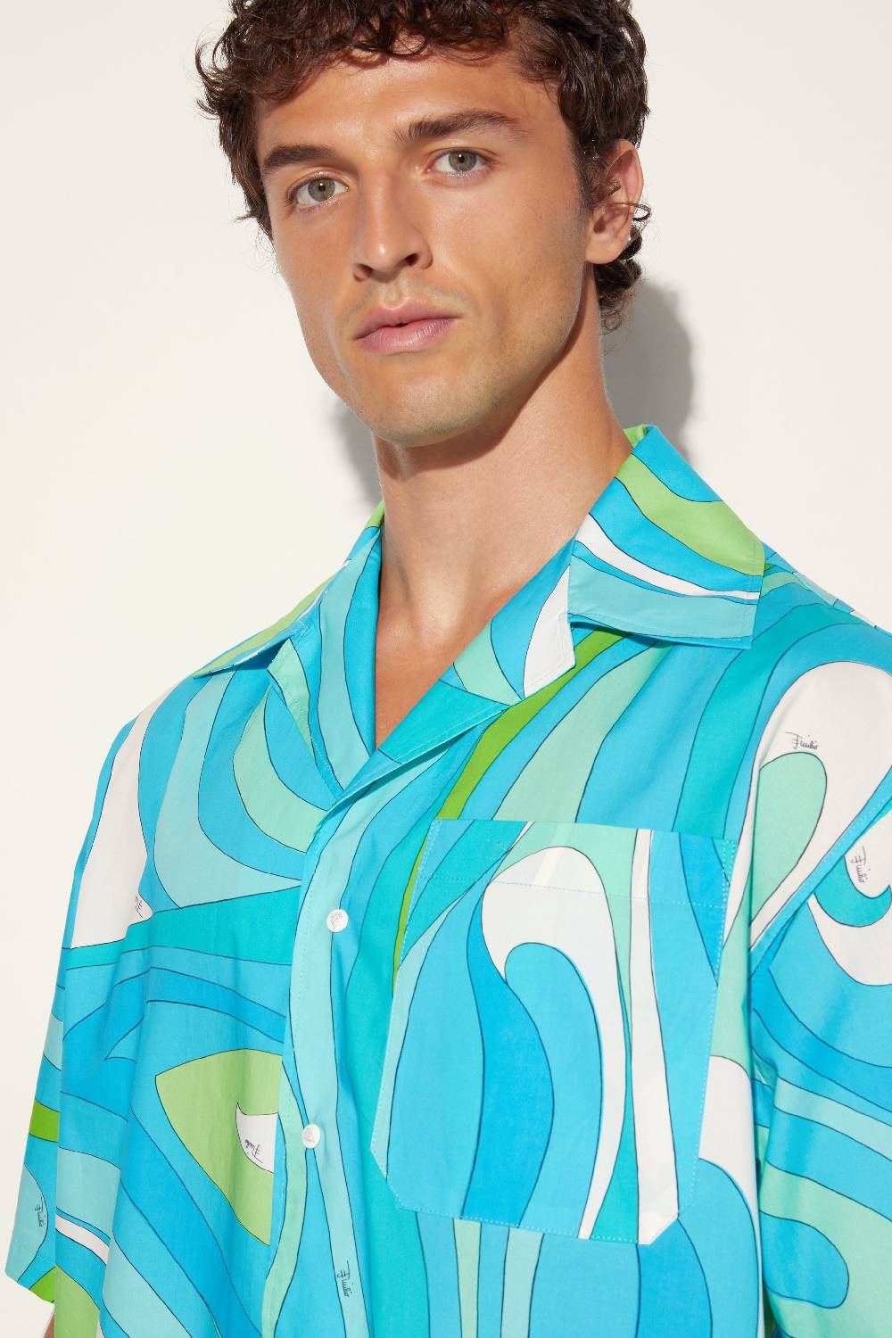Pucci Camicia da bowling con stampa Marmo Promozione Limitata
