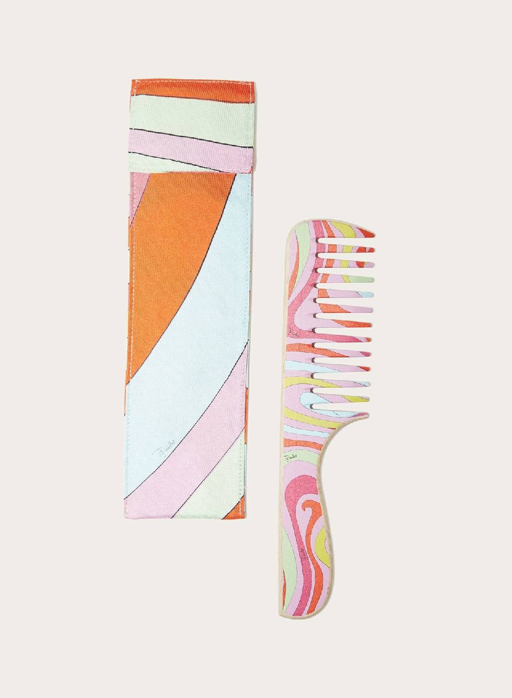 Pucci Set custodia e pettine in legno con stampa Marmo Outlet
