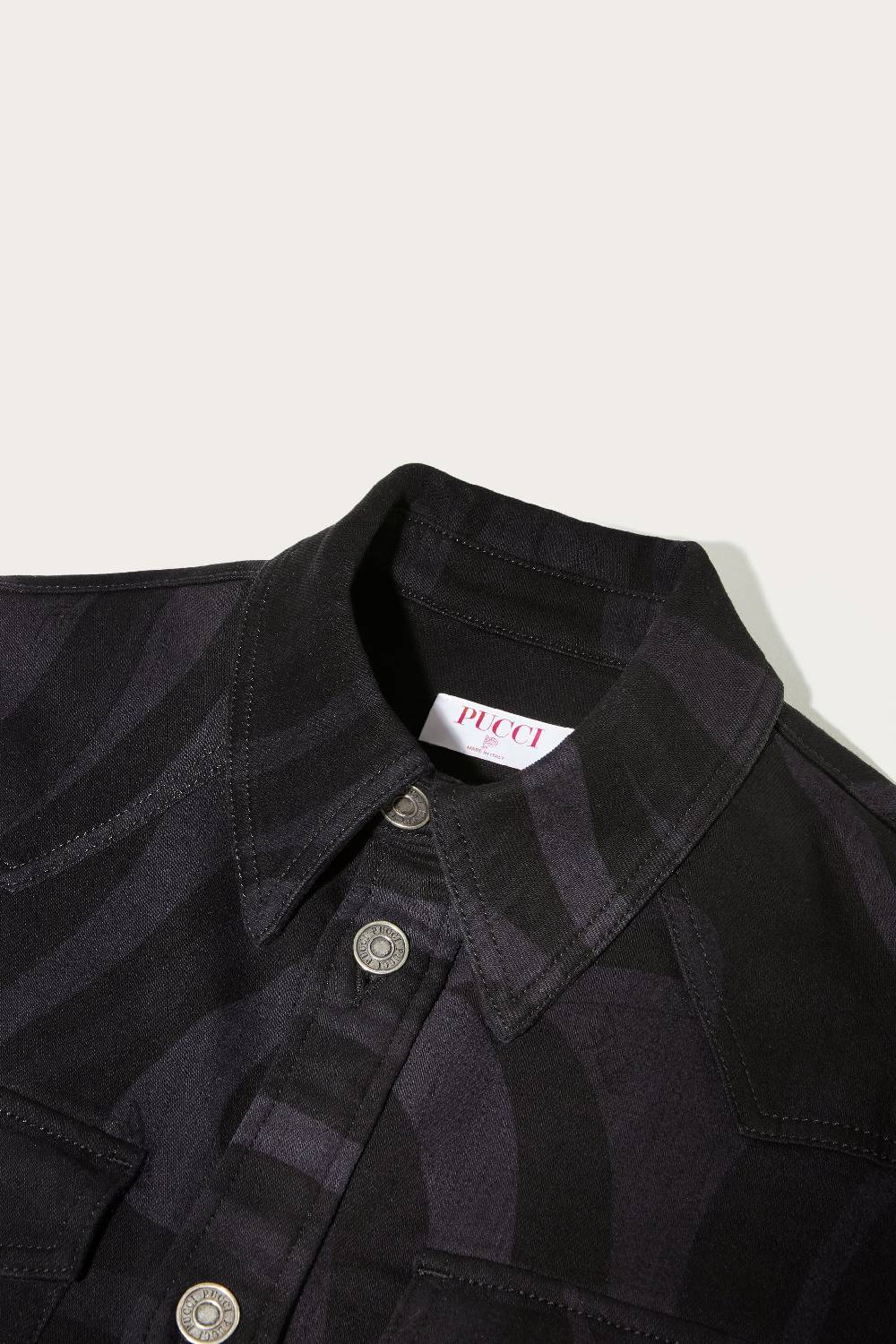 Pucci Camicia in denim con stampa Marmo Presa