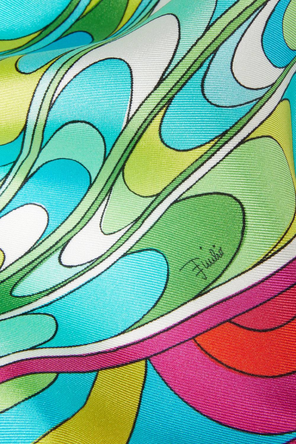 Pucci Carré piccolo in seta con stampa Onde Offerta