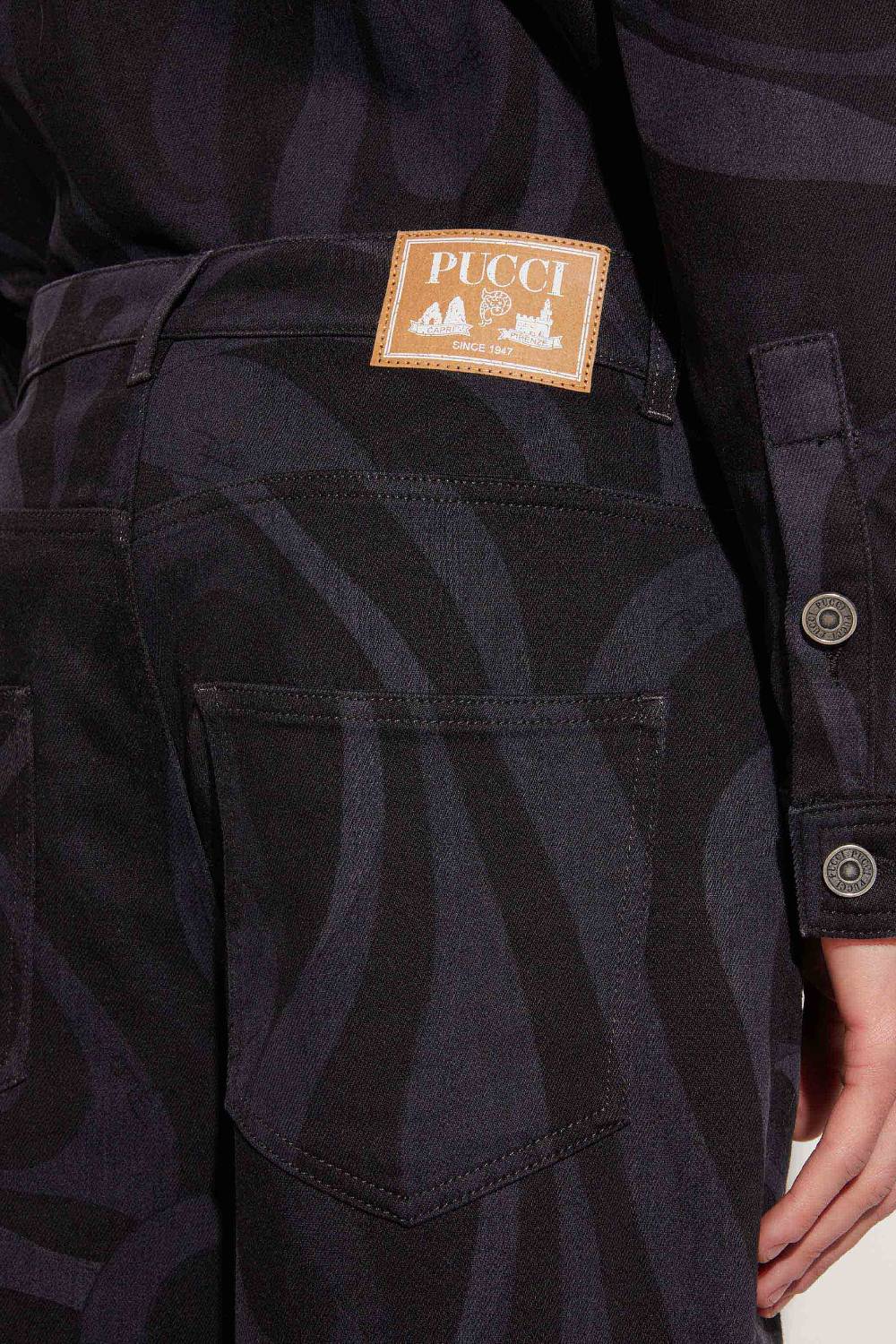 Pucci Jeans a gamba dritta con stampa Marmo Qualità