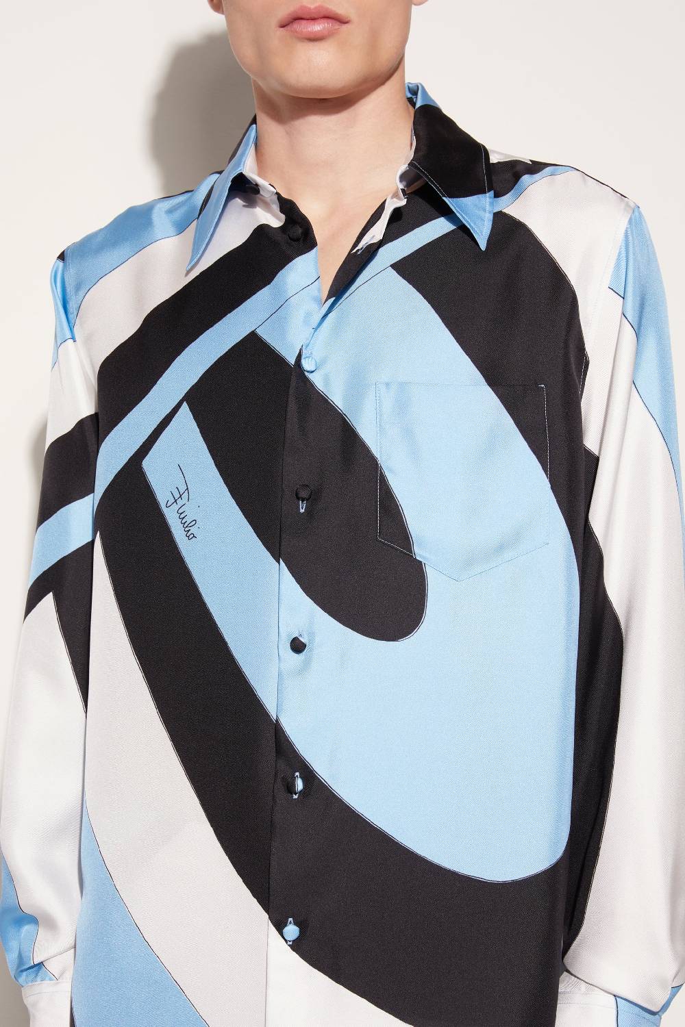 Pucci Camicia in seta con stampa Iride Promozione