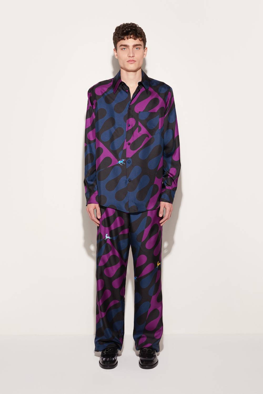 Pucci Pantaloni in seta con stampa Leocorno Soddisfazione Garantita