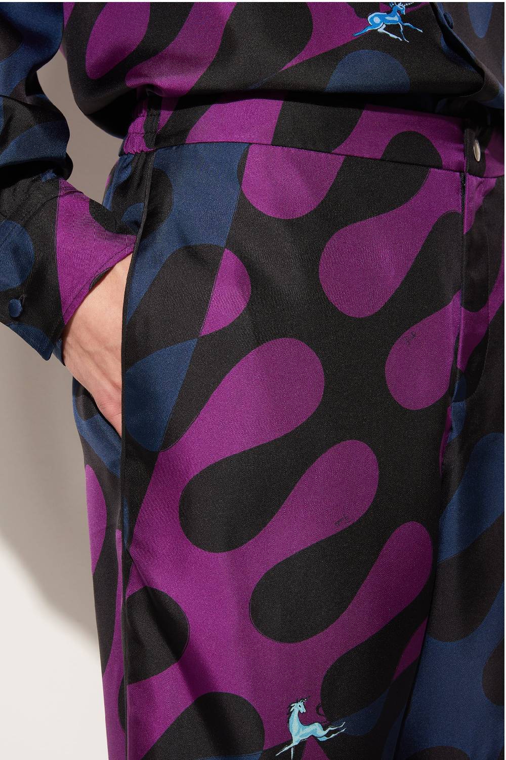 Pucci Pantaloni in seta con stampa Leocorno Soddisfazione Garantita