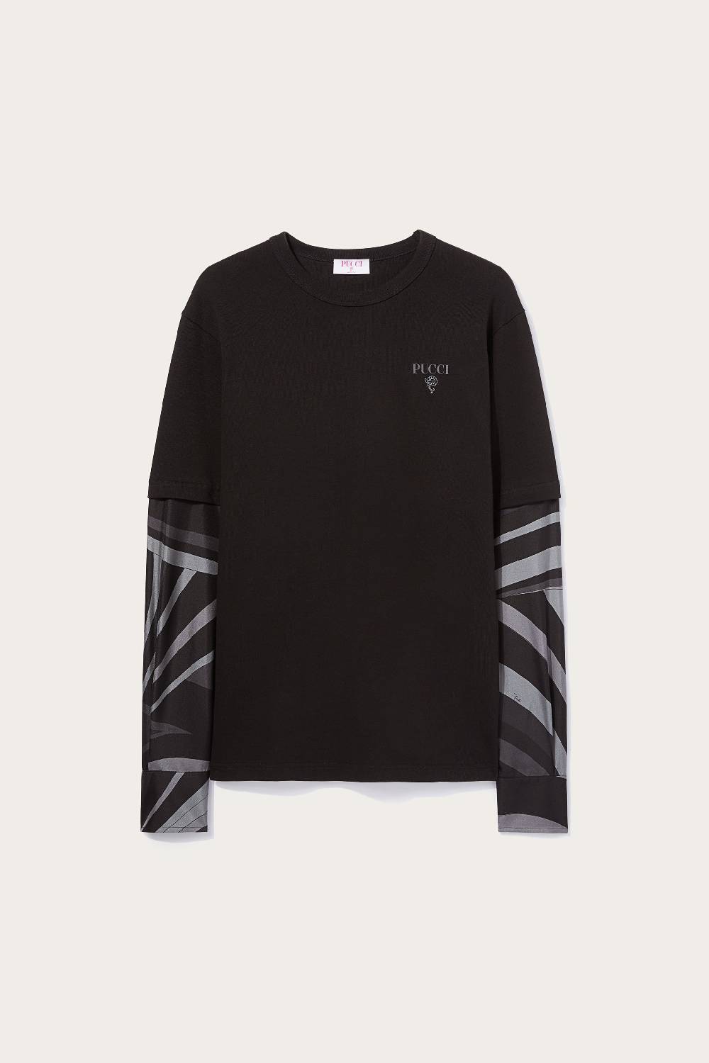 Pucci Top a strati con inserti Iride Consegna Veloce