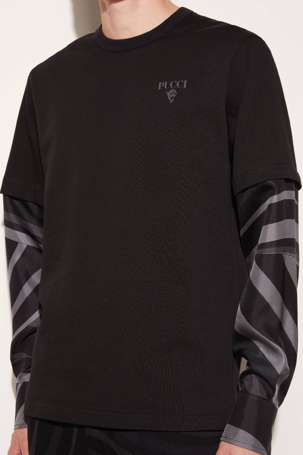Pucci Top a strati con inserti Iride Consegna Veloce