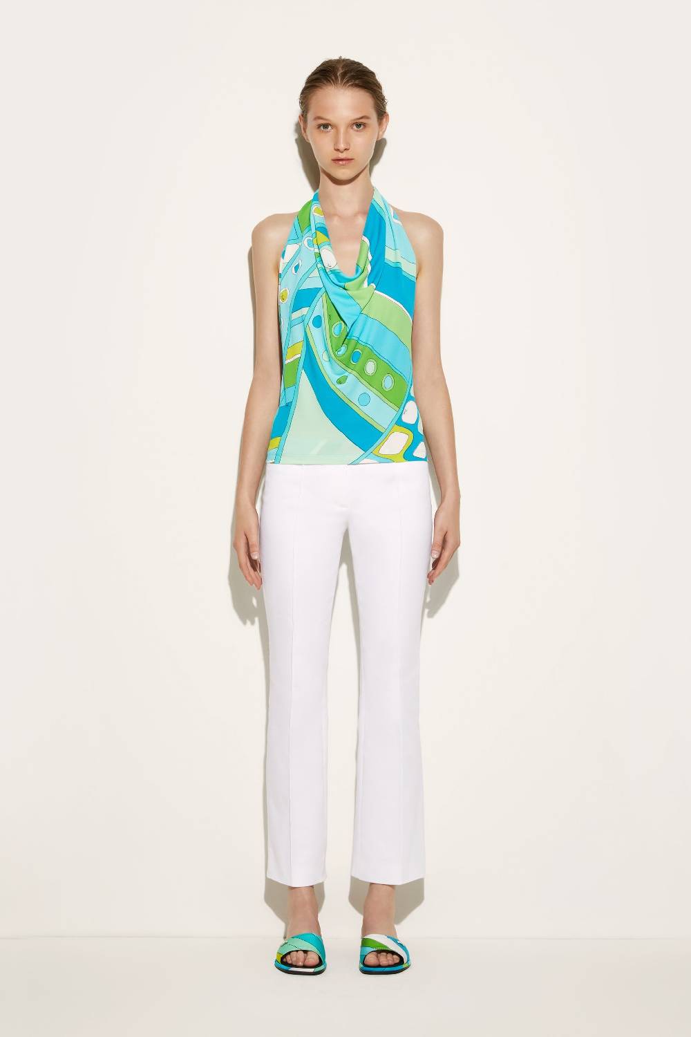Pucci Top con scollo all'americana e stampa Vivara Presa
