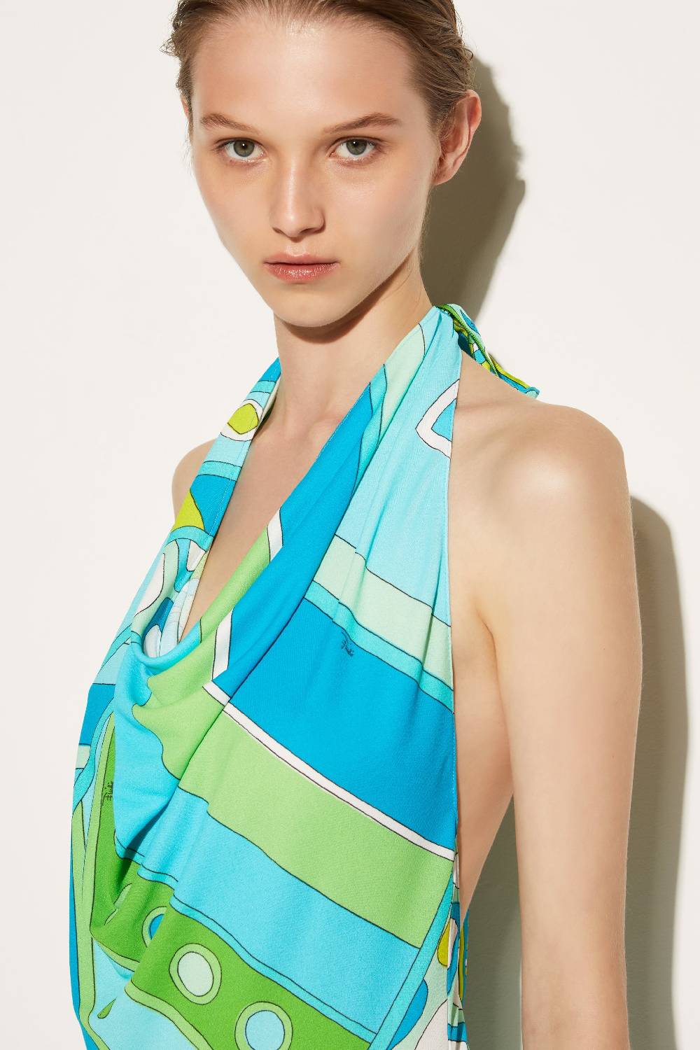 Pucci Top con scollo all'americana e stampa Vivara Presa