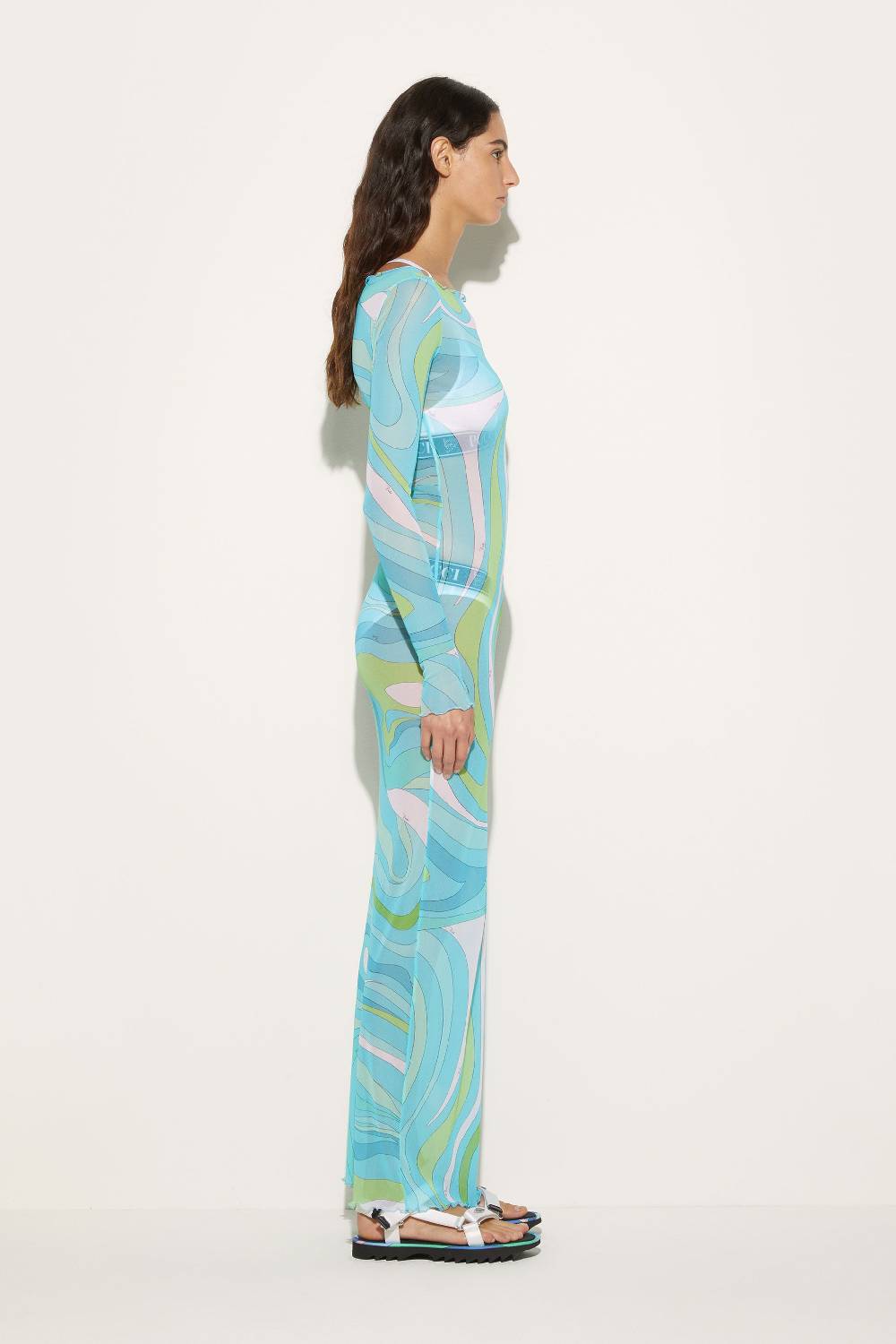Pucci Abito lungo con stampa Marmo Online