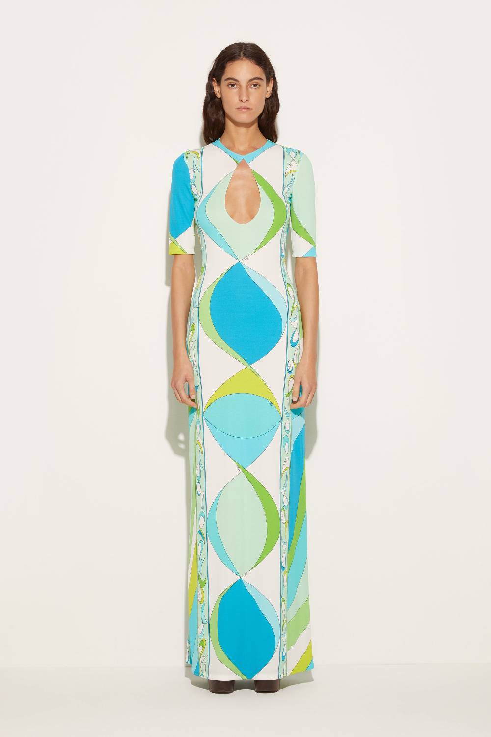 Pucci Abito lungo con stampa Pesci Fino al 50% di sconto