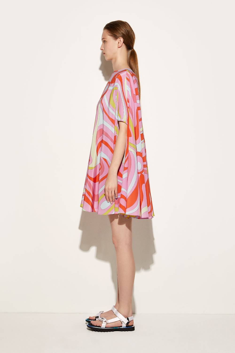 Pucci Abito a mantella in seta con stampa Marmo Shopping Online
