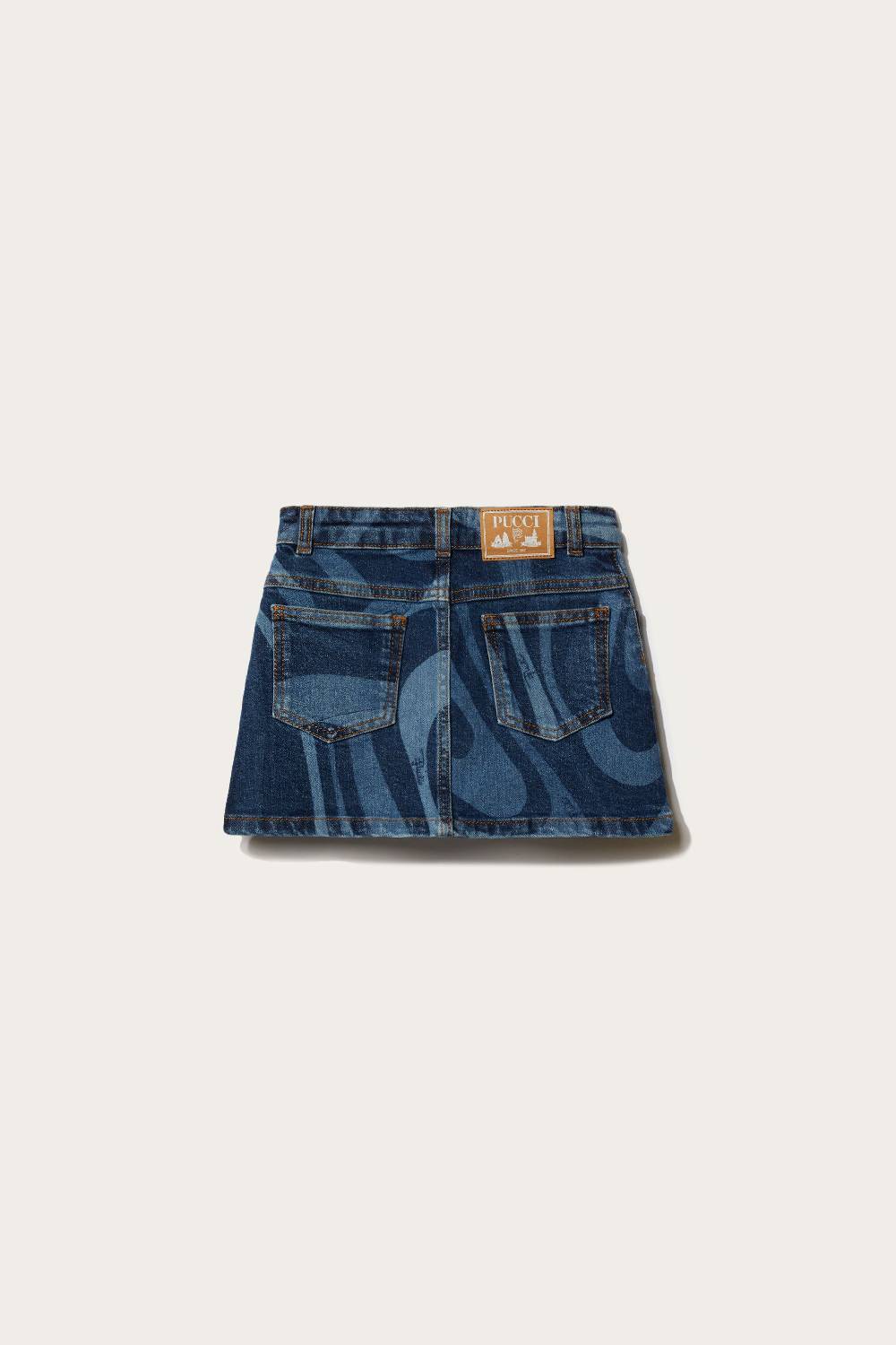 Pucci Marmo-Print Denim Skirt Negozi Online