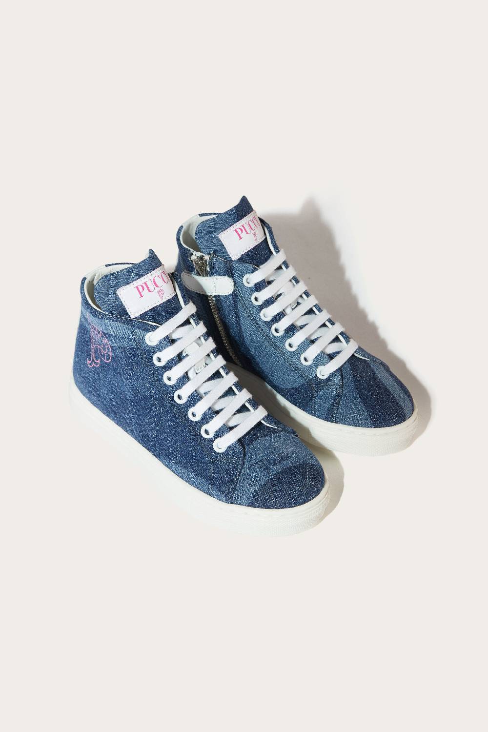 Pucci Marmo-Print Denim Sneakers Fino Al -60%