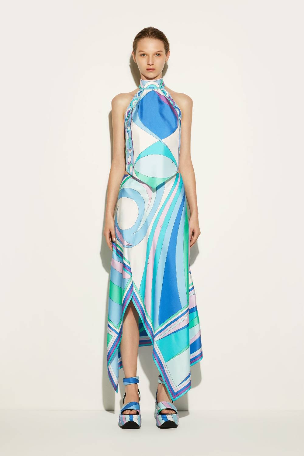 Pucci Gonna in seta con stampa Cigni Online