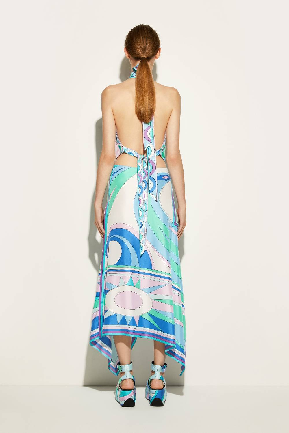 Pucci Gonna in seta con stampa Cigni Online