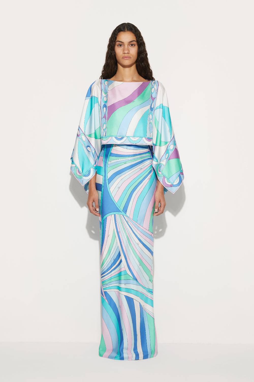 Pucci Abito in seta con stampe Iride e Pesci In Vendita