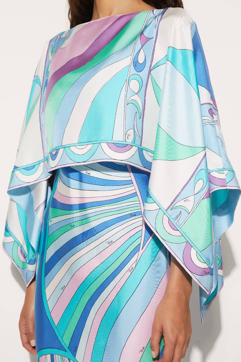 Pucci Abito in seta con stampe Iride e Pesci In Vendita