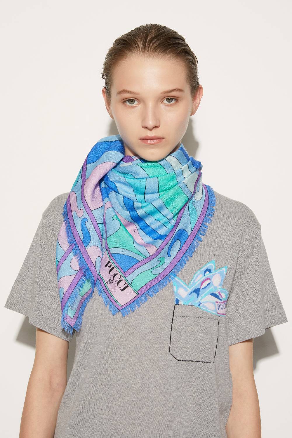 Pucci Foulard grande jacquard con motivo Marmo Offerte