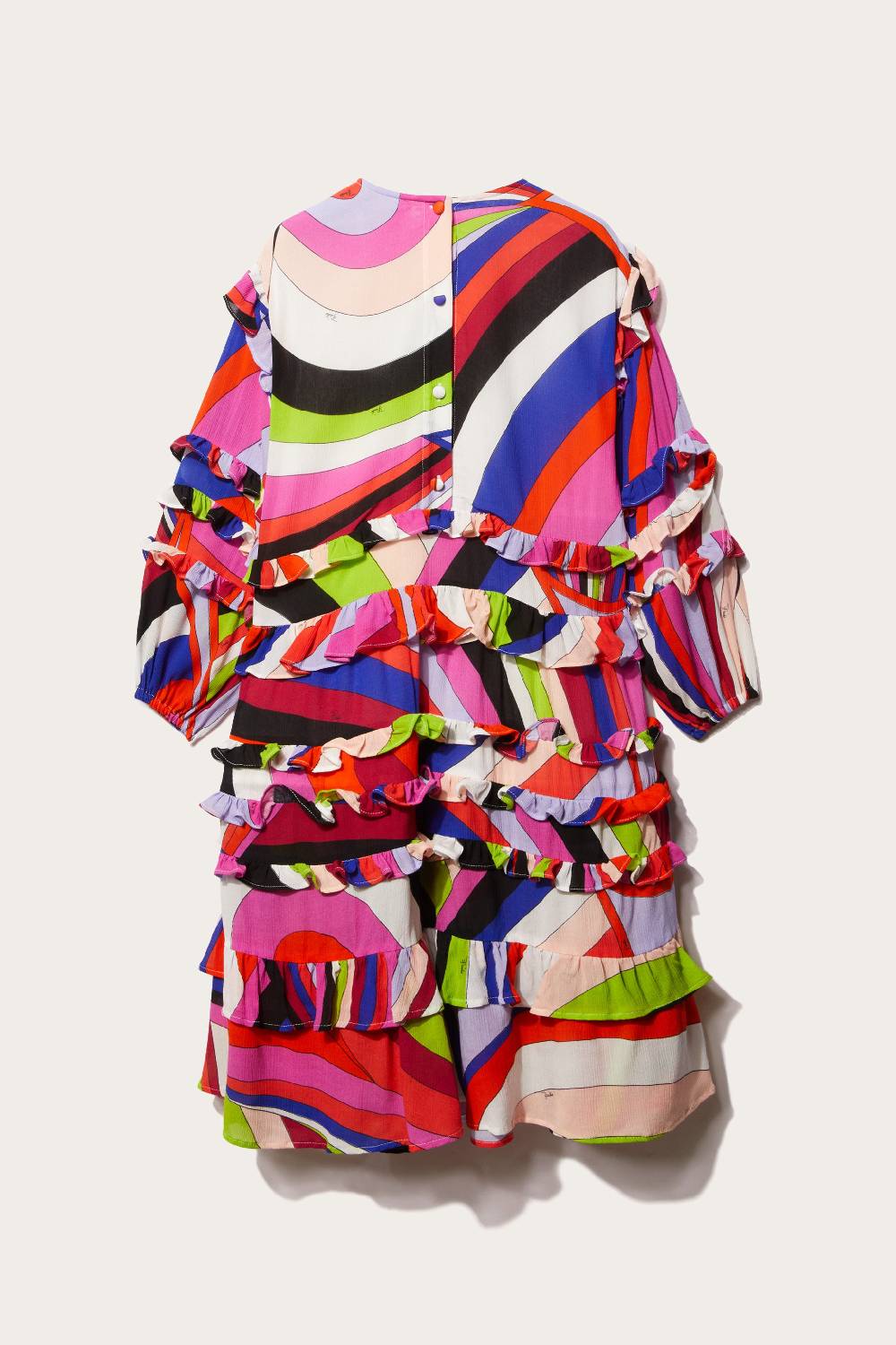 Pucci Iride-Print Ruffled Dress In Saldo